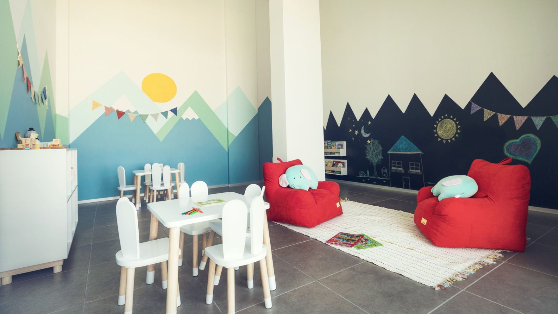 Playroom y ludoteca para niños en áreas comunes