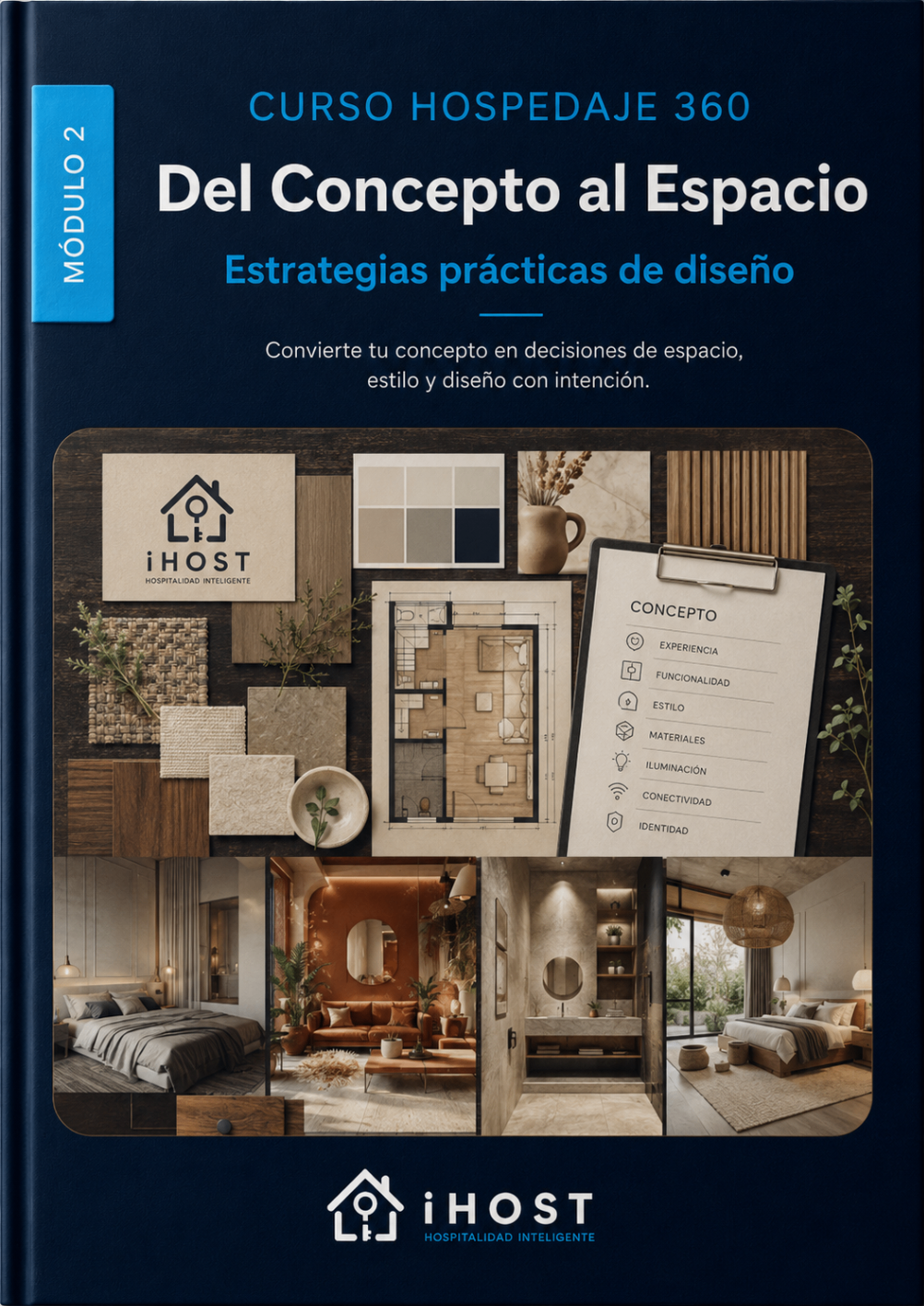 Portada del módulo 2 Del Concepto al Espacio del curso Hospedaje 360