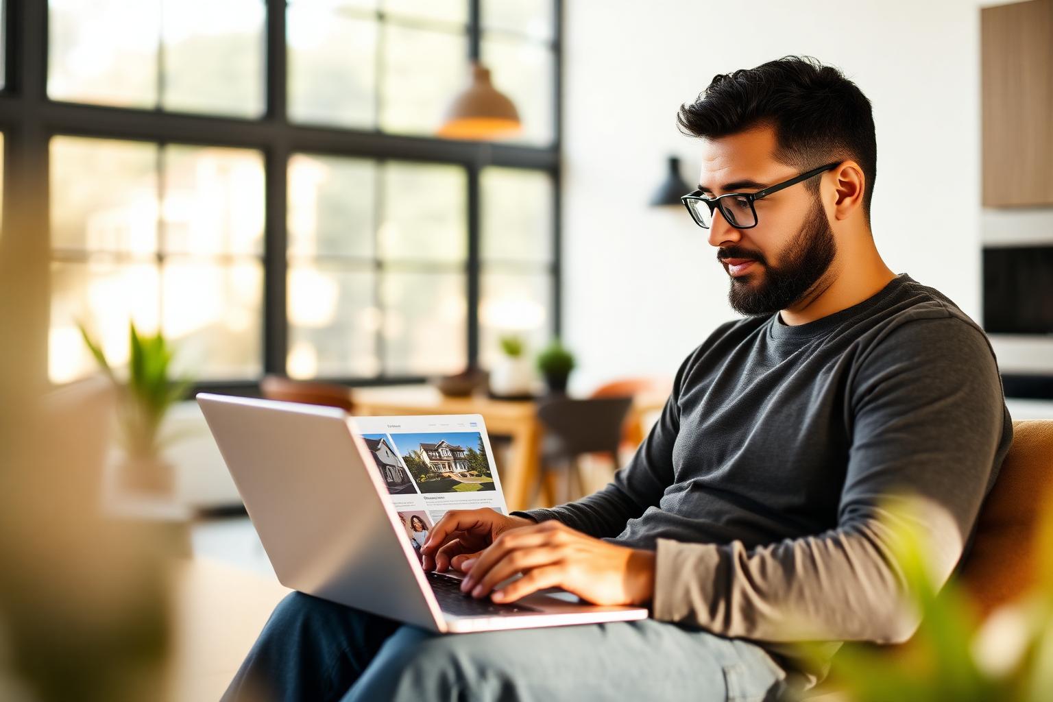 Anfitrión revisando fotos, tarifa y métricas de conversión de un anuncio de Airbnb.