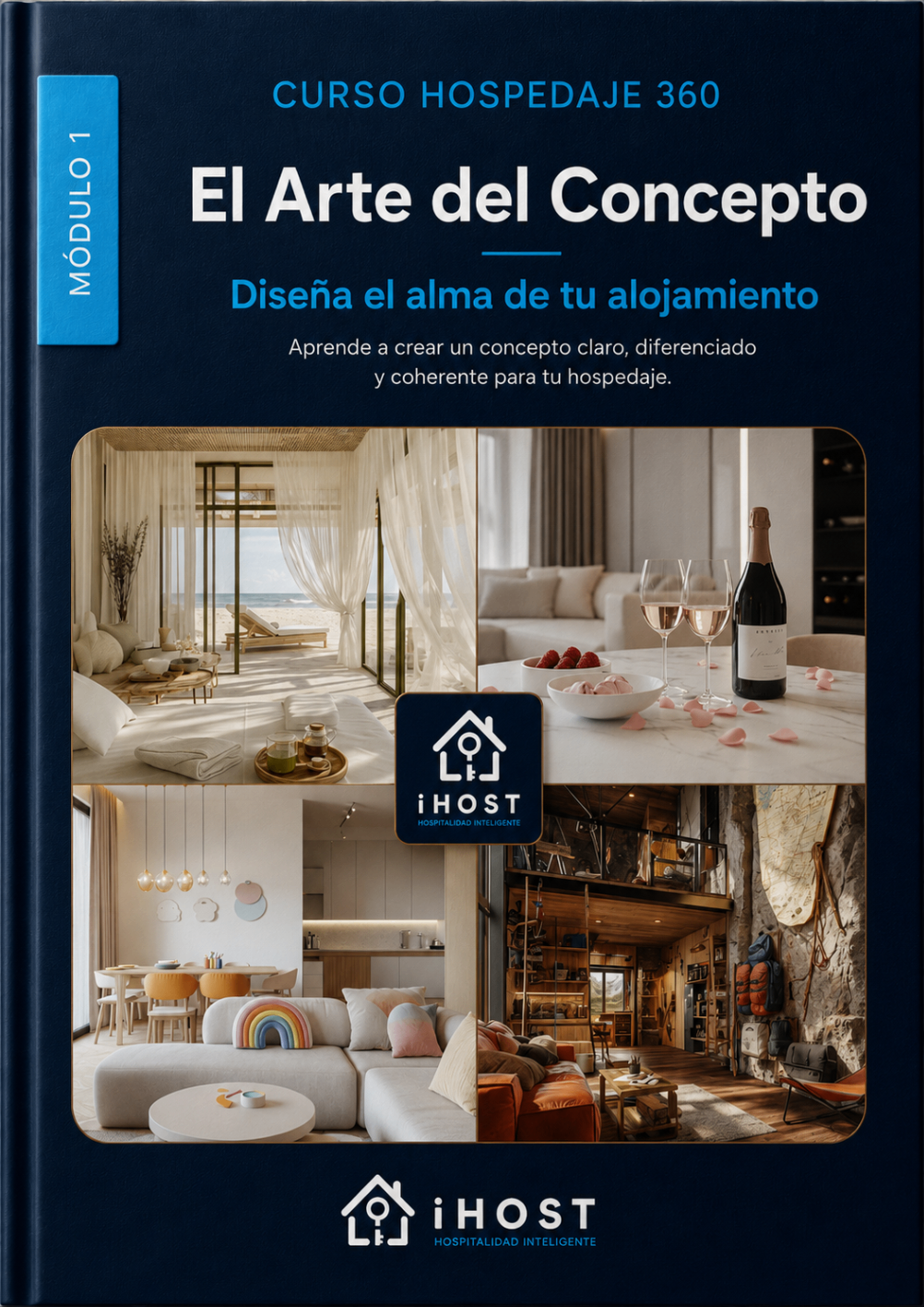 Portada ilustrativa del módulo 1 El Arte del Concepto del curso Hospedaje 360